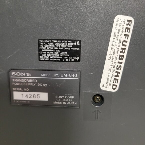 Sony BM-840 Desktop Microcassette Transcriber Unit ONLY+ Pedal+ Headphones Works - Picture 6 of 9